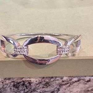 Elegant Brighton Silver Bracelet with Crystal Accents